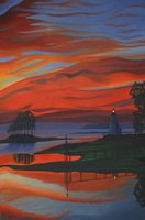 Children's Harbor Sunrise (sold) o/c 42 X 28